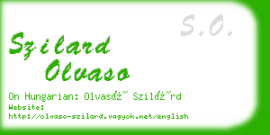 szilard olvaso business card